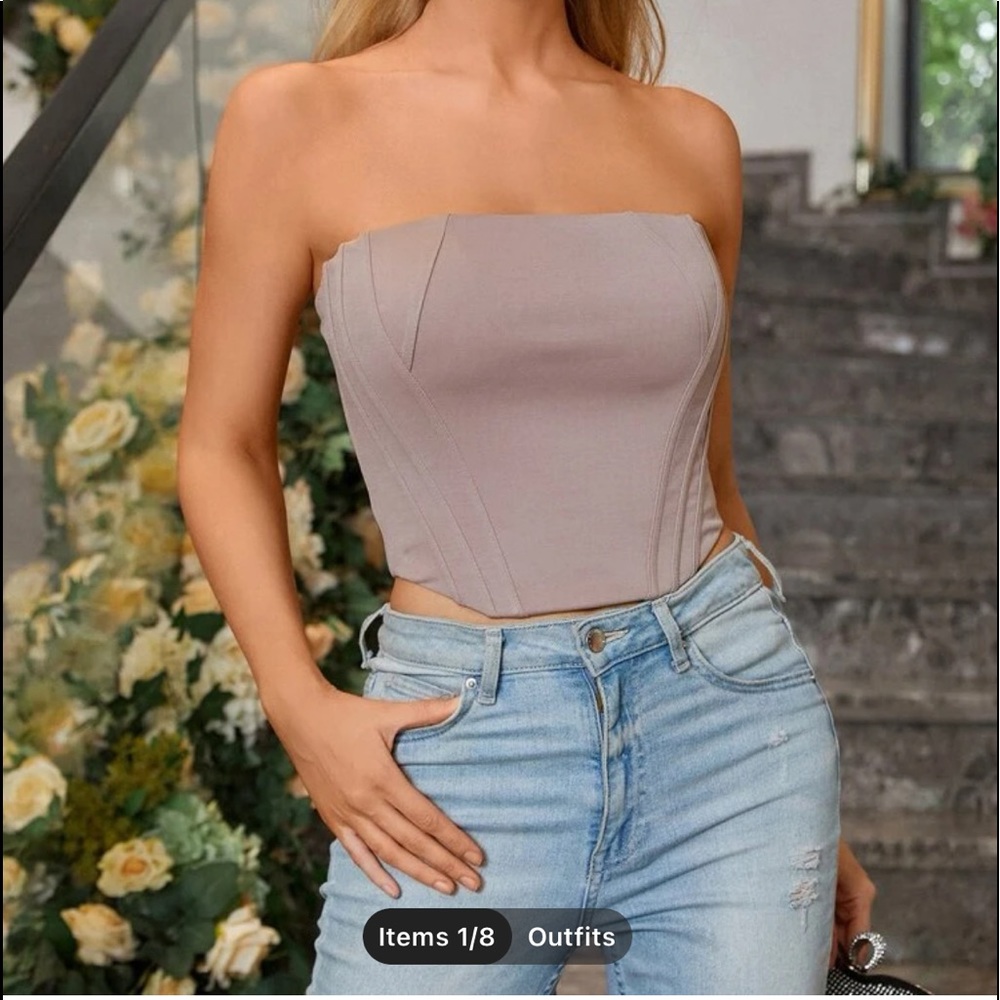 Shein Zip Mesh Tube Corset Top (Brand New) still in the original package